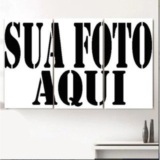 kit Quadros Decorativo 3 peças Mosaico 120X60 Personalizado Sua foto imagem aqui familia …