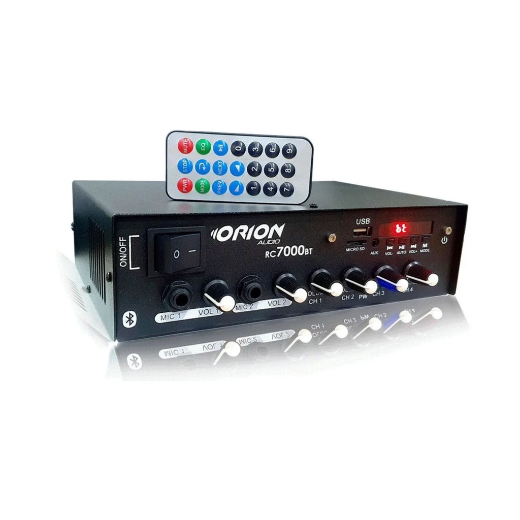 Amplificador Som Ambiente 120 RMS BT/AUX/USB/MP3 4 Canais - Orion Rc7000bt 2AMP7000B