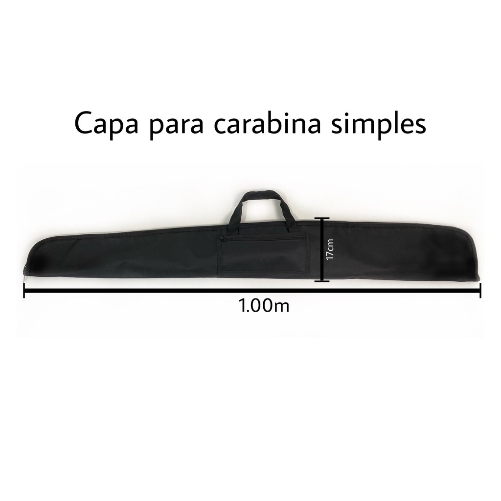 Capa De Carabina 1,00m Preta Simples- Bh Confeccoes