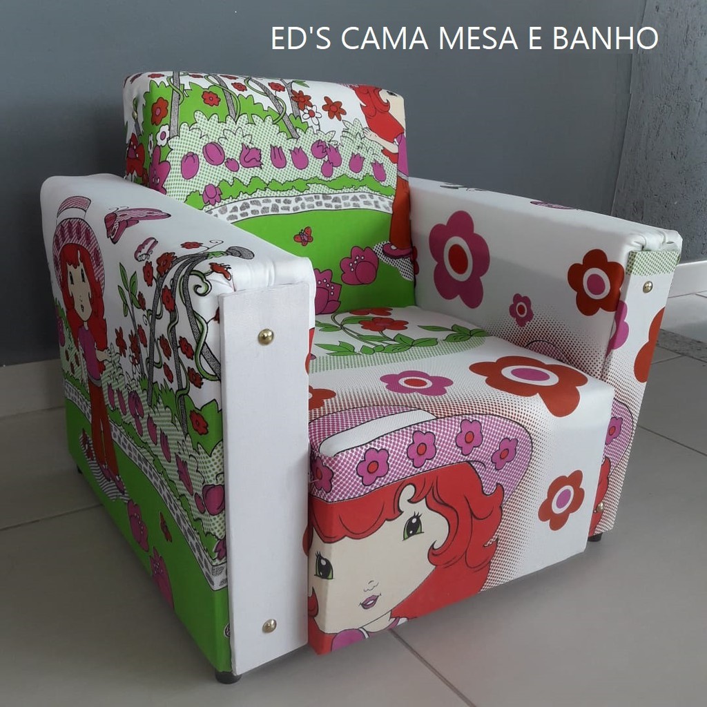 Pufe Sofa Infantil De Criança Menino Menina Poltrona Mini Sofazinho  MORANGUINHO | Shopee Brasil