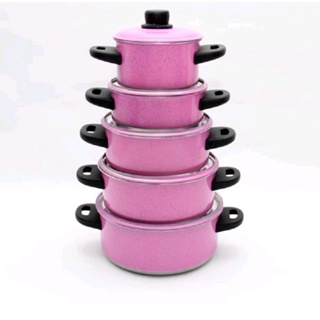 Jogo de panela 5 peça rosa em Oferta na Shopee