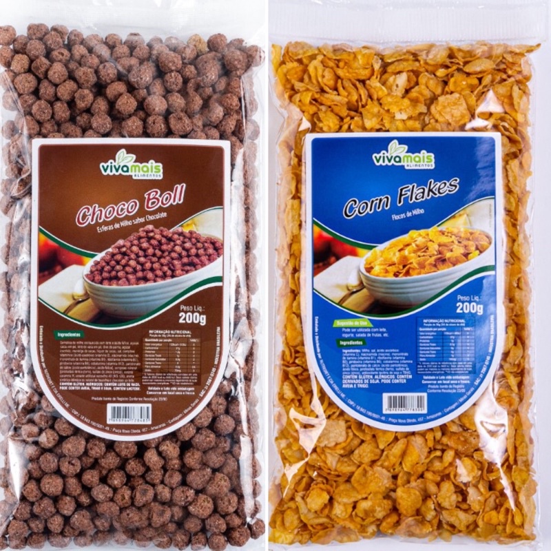 Kit Cereal Metinal 1 Choco boll 200g + 1 Flocos de Milho 200g Shopee