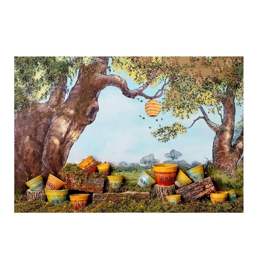 Fundo Fotográfico Tecido Newborn Ursinho Pooh 2,20x1,50 WFF-527