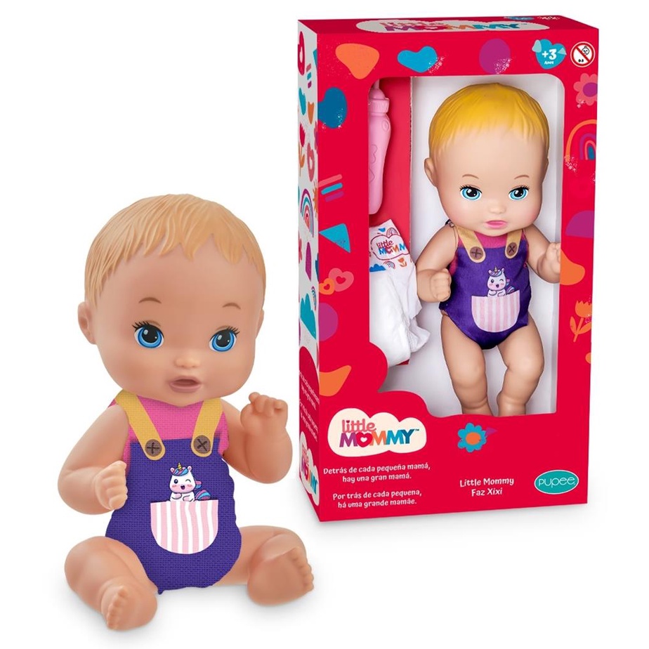 Boneca Infantil Little Mommy Baby Pee Alive Loira