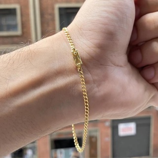 Pulseira Masculina De Ouro 24K Grumet 2,5mm Banhada a Ouro 24K Pulseira