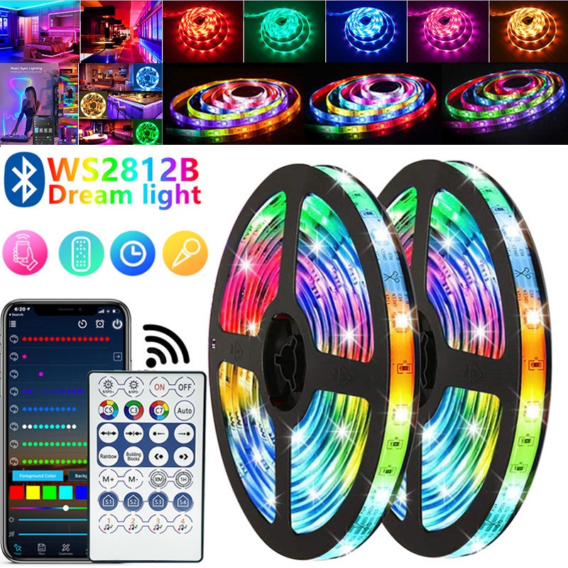 Fita LED Original 5050 5M 10M 20M RGB WS281B Luz Flexível