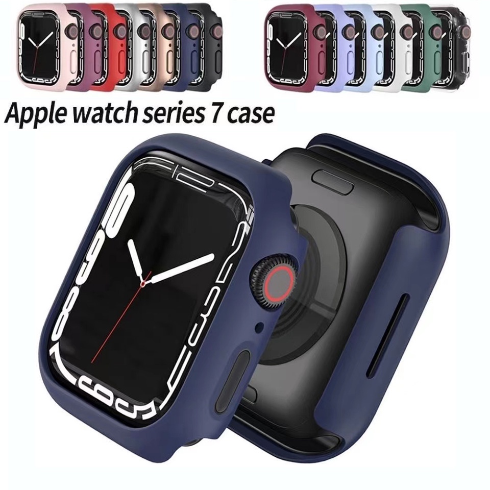 Matte Capa Para Apple Watch 45mm 41mm 40mm 44mm Rígido PC Bumper Case