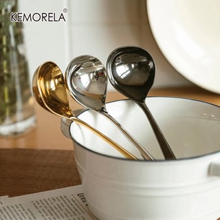 KEMORELA Colher De Espessamento Coreano De Aço Inoxidável Criativo Sopa De Hotel De Cabo Longo
