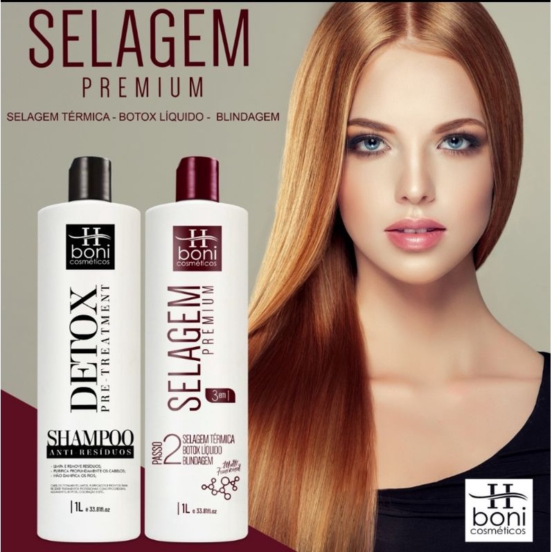 Selagem Premium da H Boni/ Cativante Cosméticos 3 em 1, Selagem, botox líquido, blindagem. Linha profissional.