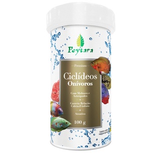 Ração Para Ciclídeos Onívoros Poytara Peixe Aquário 100g