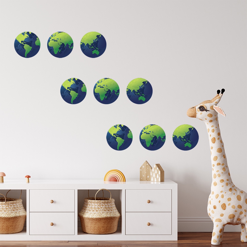 Adesivo de Parede Infantil Globo Terrestre Quarto Bebe - 179ir