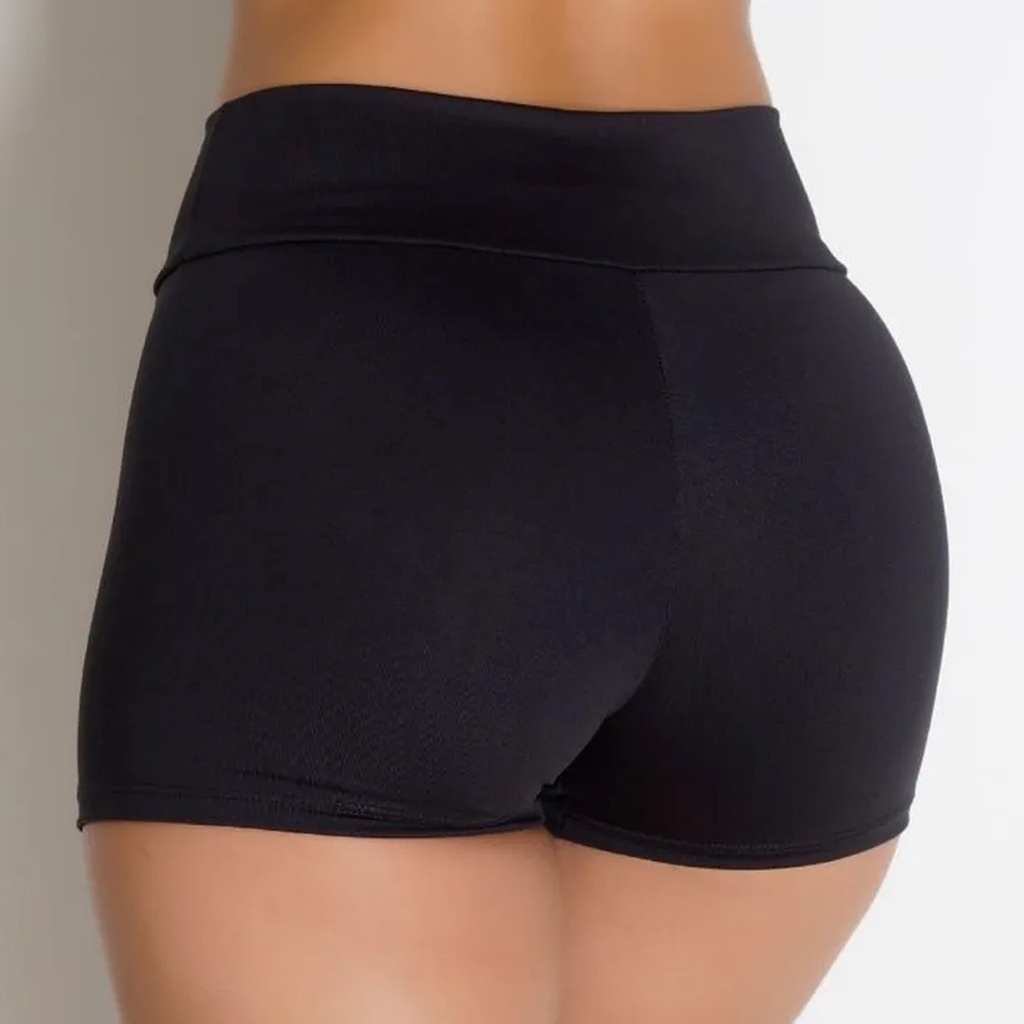 Short Fitness Legging Costura Resistente CrossFit Poliéster Academia Ginástica Atividade Física Suplex  Meia Coxa
