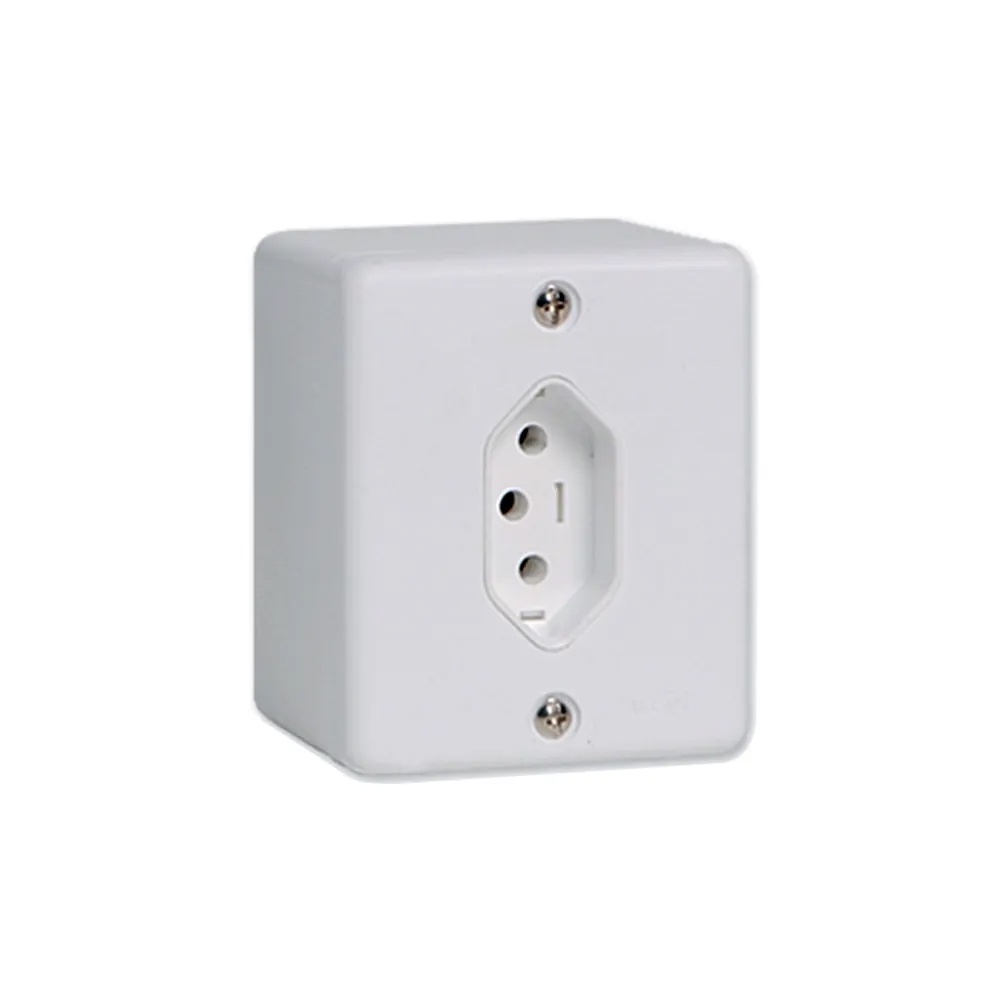 Tomada de Sobrepor Bipolar 2P+T 10a 250v 63140 em Oferta na Shopee