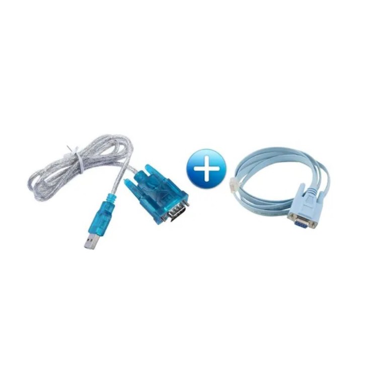 KIT CABO CONSOLE DB9 X RJ45 + CABO SERIAL RS232 DB09 X USB