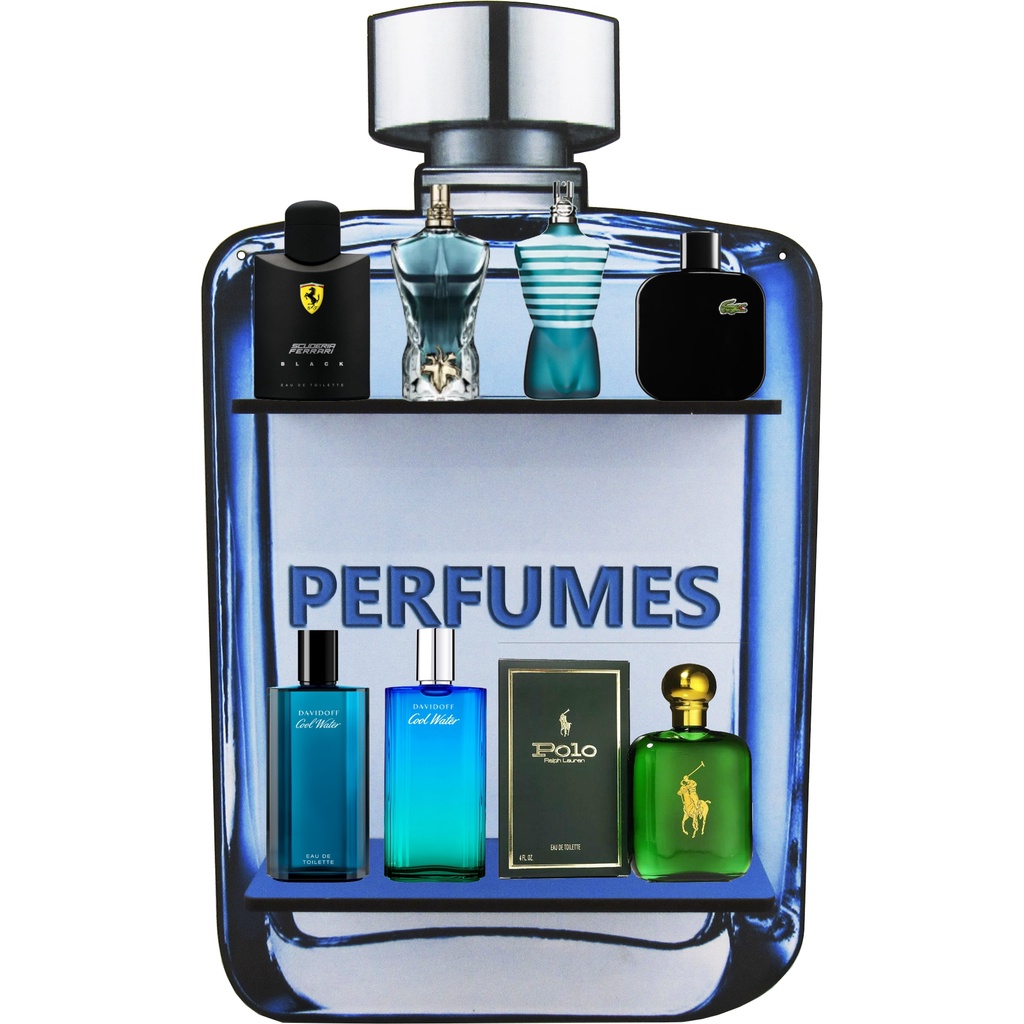 Prateleira Organizadora Nicho Expositor para Perfumes Azul em MDF com Design Moderno e Resistente