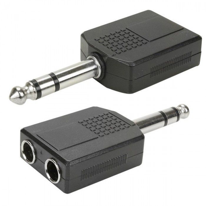 ADAPTADOR DUPLICADOR P10 STÉREO MACHO X 2 J10 STÉREO FÊMEA