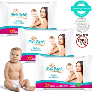 Lenços Umedecidos kit 3 Pacotes Qualidade Premium Toalha Umedecida Lencinho Higiênico Bebê Criança em Oferta na Shopee