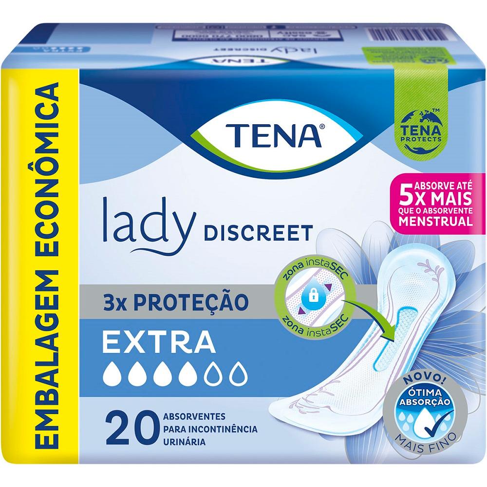 Absorvente para Incontinência Urinária Tena Lady Discreet Extra 20 unidades em Oferta na Shopee