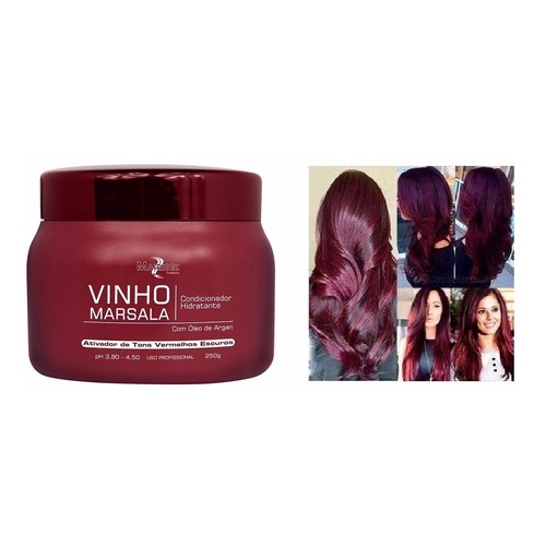 Creme Matizador Vinho Marsala Mairibel Óleo De Argan Pt 250g