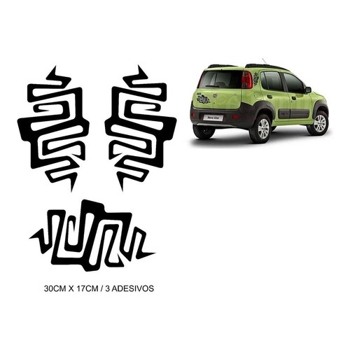 Kit 3 Adesivo Podium Tribal Way Uno Way Vivace Sporting 11/