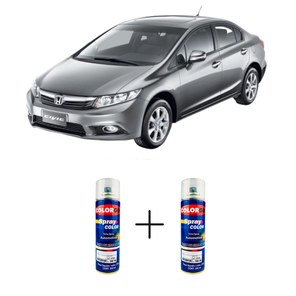 Tinta Spray Automotiva Cinza Iridium Met - NH642 Honda 300ml + Spray Verniz 300ml em Oferta na Shopee