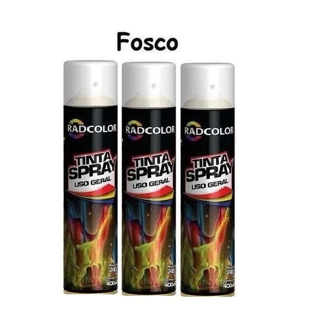 Kit Tinta Spray Radcolor 03 Unidades Verniz Fosco 400ml | Shopee Brasil