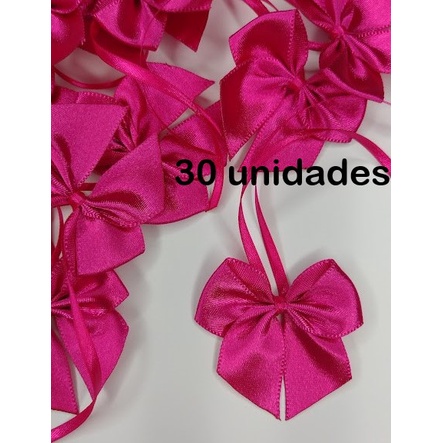Laço de Cetim 5x5cm com fita para amarrar  30 unidades - Decorações bolas esferas acrílica...