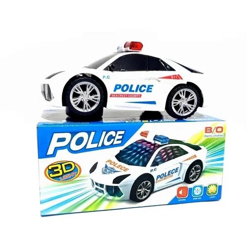 Carrinho Policia Infantil Menino Bate Volta Som Luz 3d