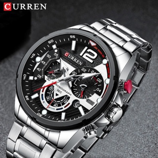 CURREN Relógio Masculino Original Marca De Luxo Cronógrafo Multifuncional Genuíno Apontador Luminoso Moda Casual Negócios Esportes Aço Inoxidável Quartzo Impermeável CR95MSX em Oferta na Shopee