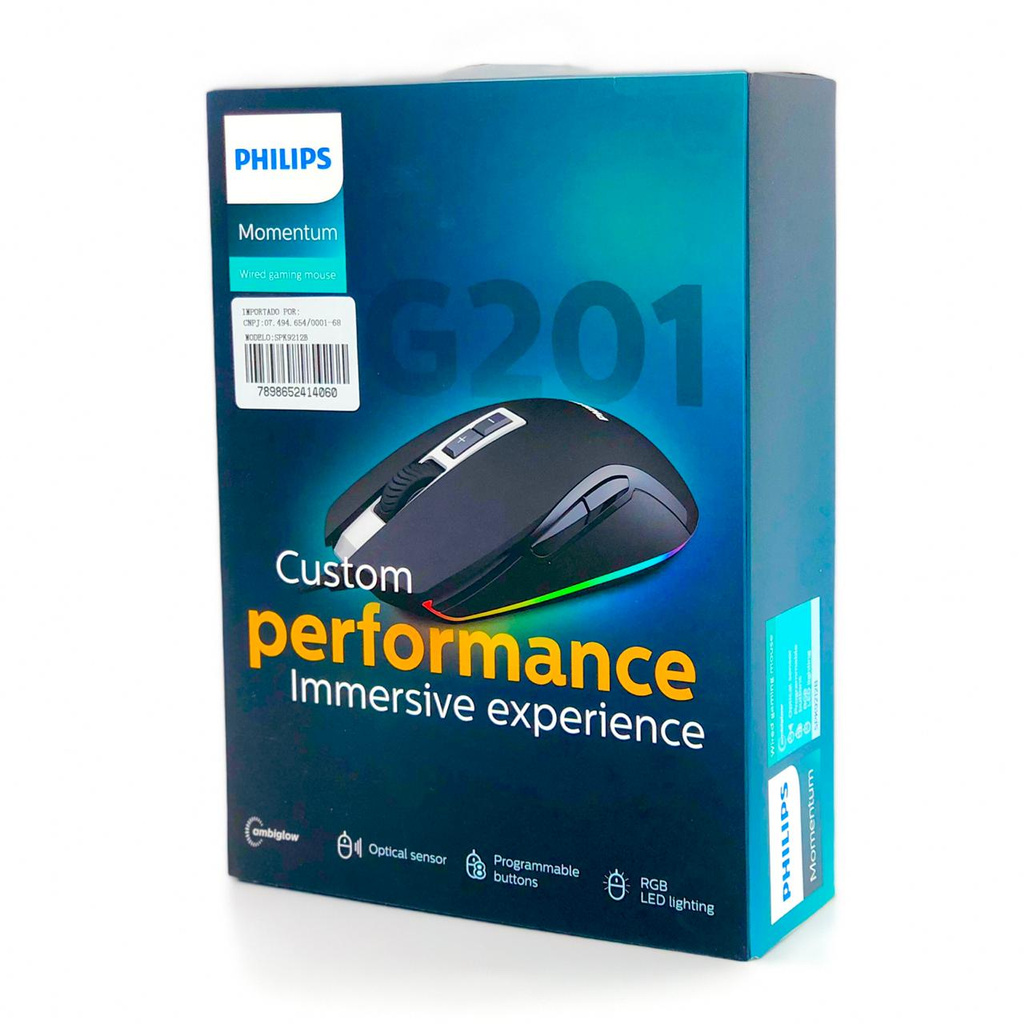 Mouse Gamer Philips 2400 Dpi Com Fio Usb Led - Spk9212b