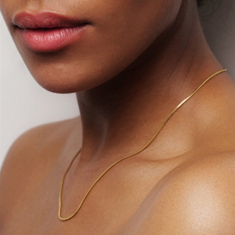 Vnox Colar Feminino De Aço Inoxidável De Cobra Corrente De Ouro Gargantilha em Oferta na Shopee