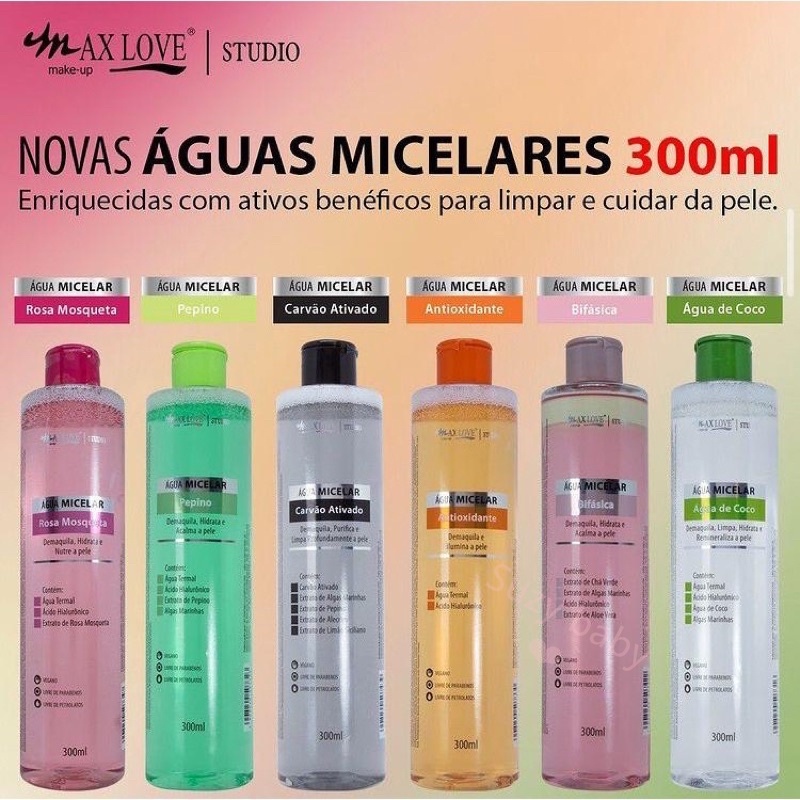 Agua Micelar De Max Love 300 ML Seis Modelo Para Escolhe