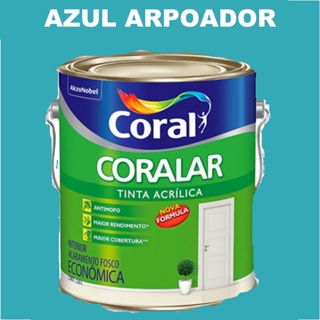 Tinta Azul Arpoador Coral Anti Mofo Acrílica Parede Coralar 3.6lt em Oferta na Shopee