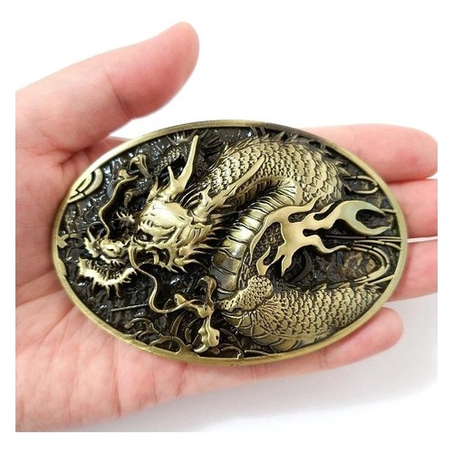 Fivela para Cinto Dragão China Tatoo Rock Metal Moto Bruce Lee