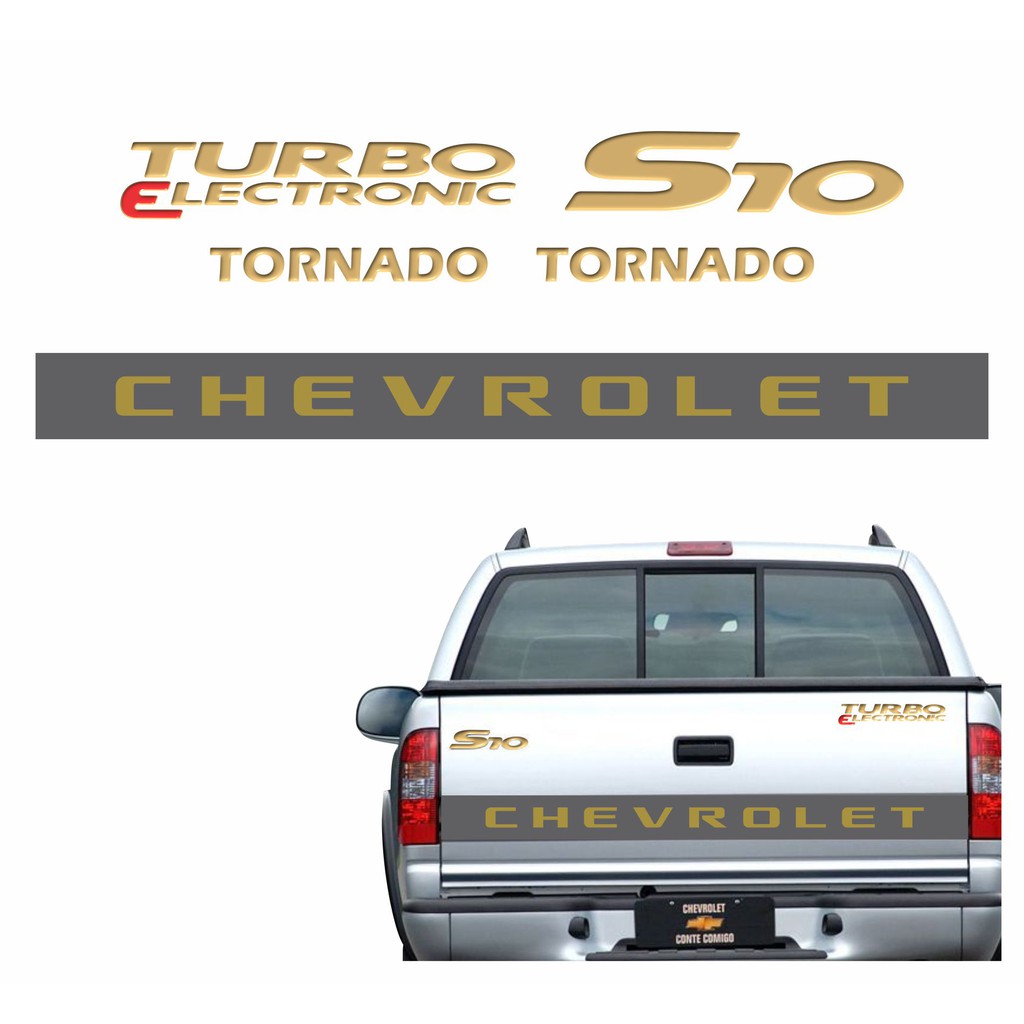 Kit Adesivos S10 Tornado Turbo 2007 + Faixa Dourado R781