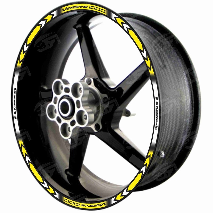 Adesivo Friso Refletivo Roda Moto Kawasaki Versys 1000 M01 amarelo