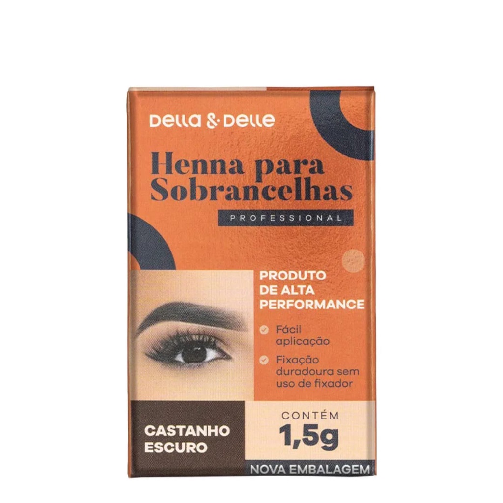 Henna Delle & Della 1,5g Castanho Escuro LANÇAMENTO | Shopee Brasil