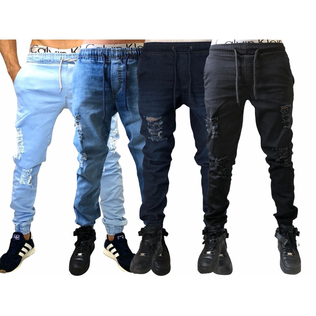 Jogger CalÇa Jeans Rasgadinha Masculina Calca Jogger Masculina - Main Image