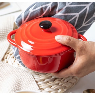 Mini Caçarola De Porcelana Vermelha 16cm com Tampa em Oferta na Shopee
