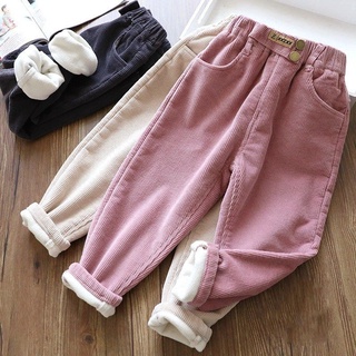 Calças Harem Pants Corduroy Roupas Infantis Roupa De Inverno De Algodão Para Crianças Exterior Meninos Meninas Casual Quente Calça Solta