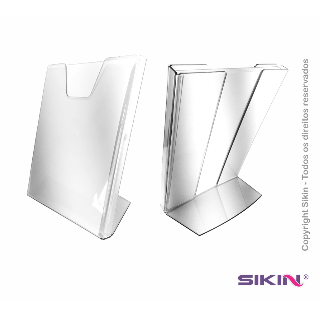 Porta Folder transparente - Escolha o tamanho - Comporta até 100 folhas folha panfleto - Extra clear