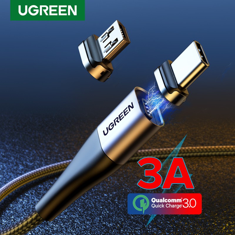 Cabo Micro Usb Magnético Ugreen 3a (100Cm)