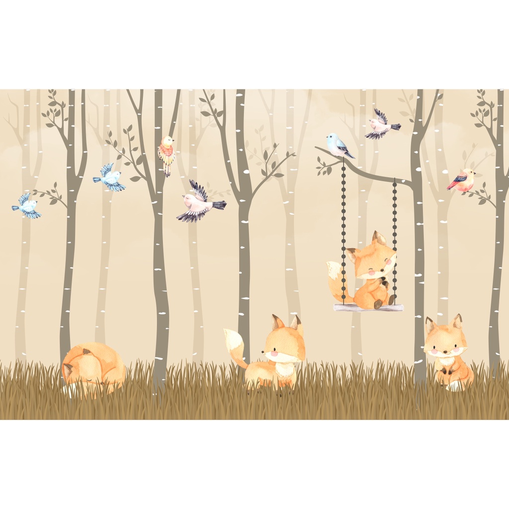 Papel de Parede Personalizado Floresta Encantada em Oferta na Shopee