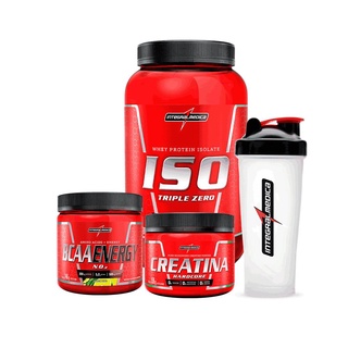 Kit Iso Triple Zero Pote Baunilha + Bcaa Energy + Creatina + Coqueteleira Integralmedica
