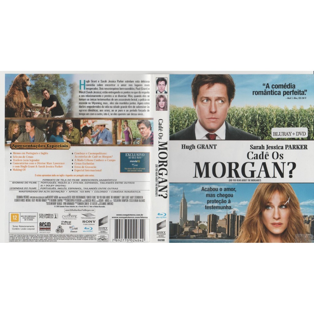 Blu-ray E Dvd Cadê Os Morgan 2010 Hugh Grant Original