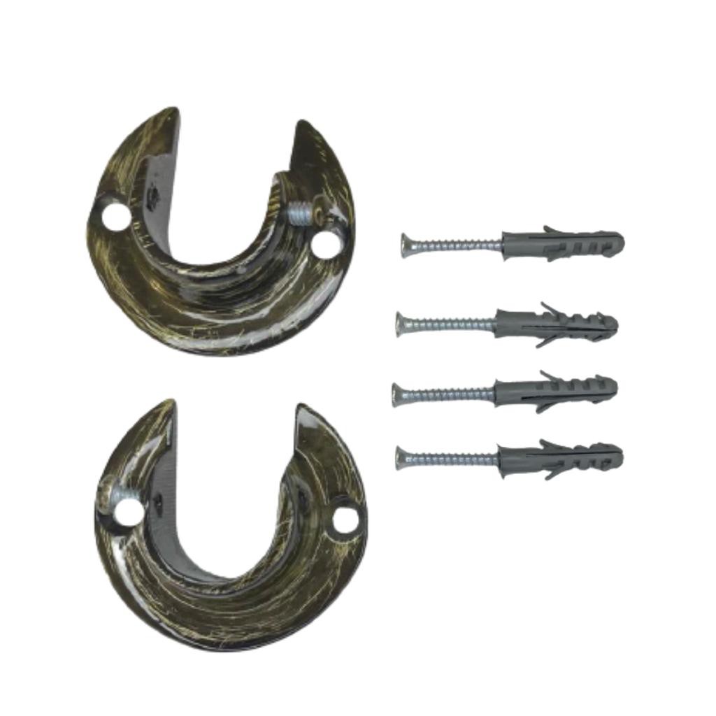 Par de Suporte Flange Aberta para Cortina em Alumínio 28mm Várias Cores