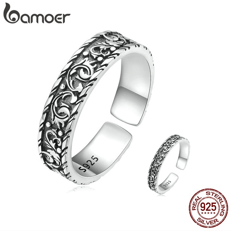 Bamoer Anel Feminino Delicado Vintage De Prata 925 - Fashion Accessories