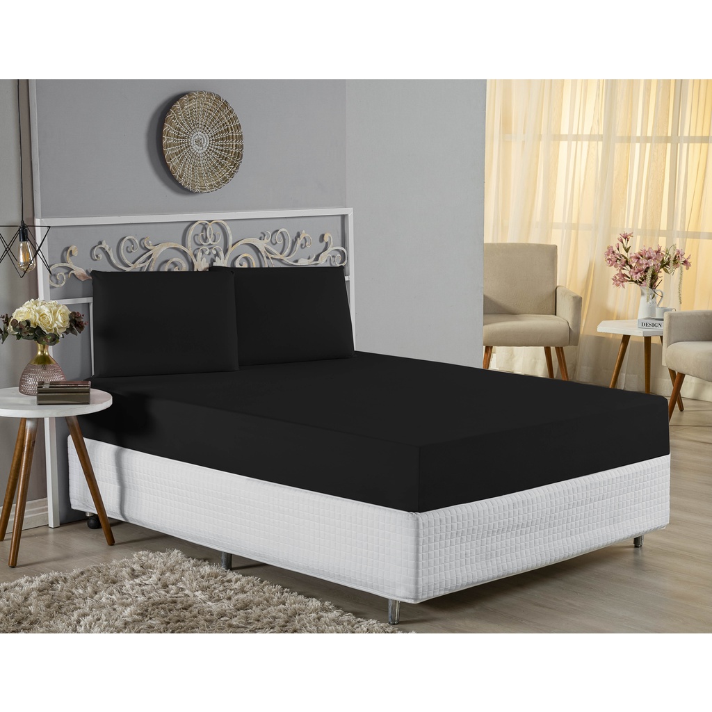 Jogo de Cama Malha Antialérgio 100% Algodão + Fronhas Solteiro Casal Queen King