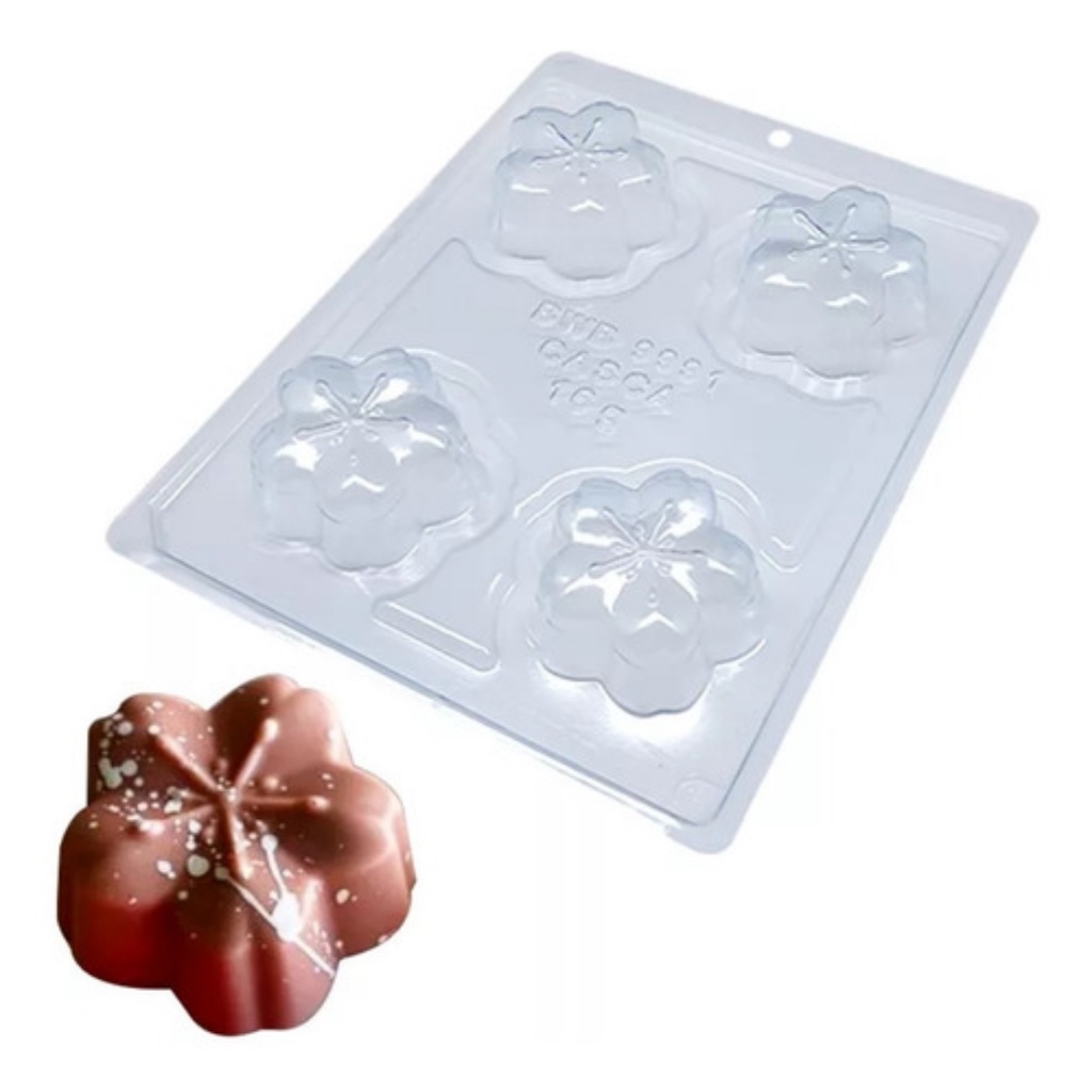 9991 - Forma De Acetato Com Silicone 3 Partes Trufa Sakura - BWB
