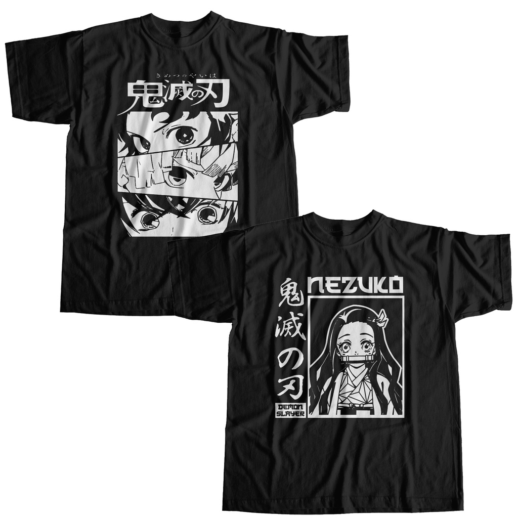 Kit combo 2 Camiseta Nezuko Demon Slayer Kimetsu no Yaiba Unissex Anime Tanjiro Zenitsu Inosuke